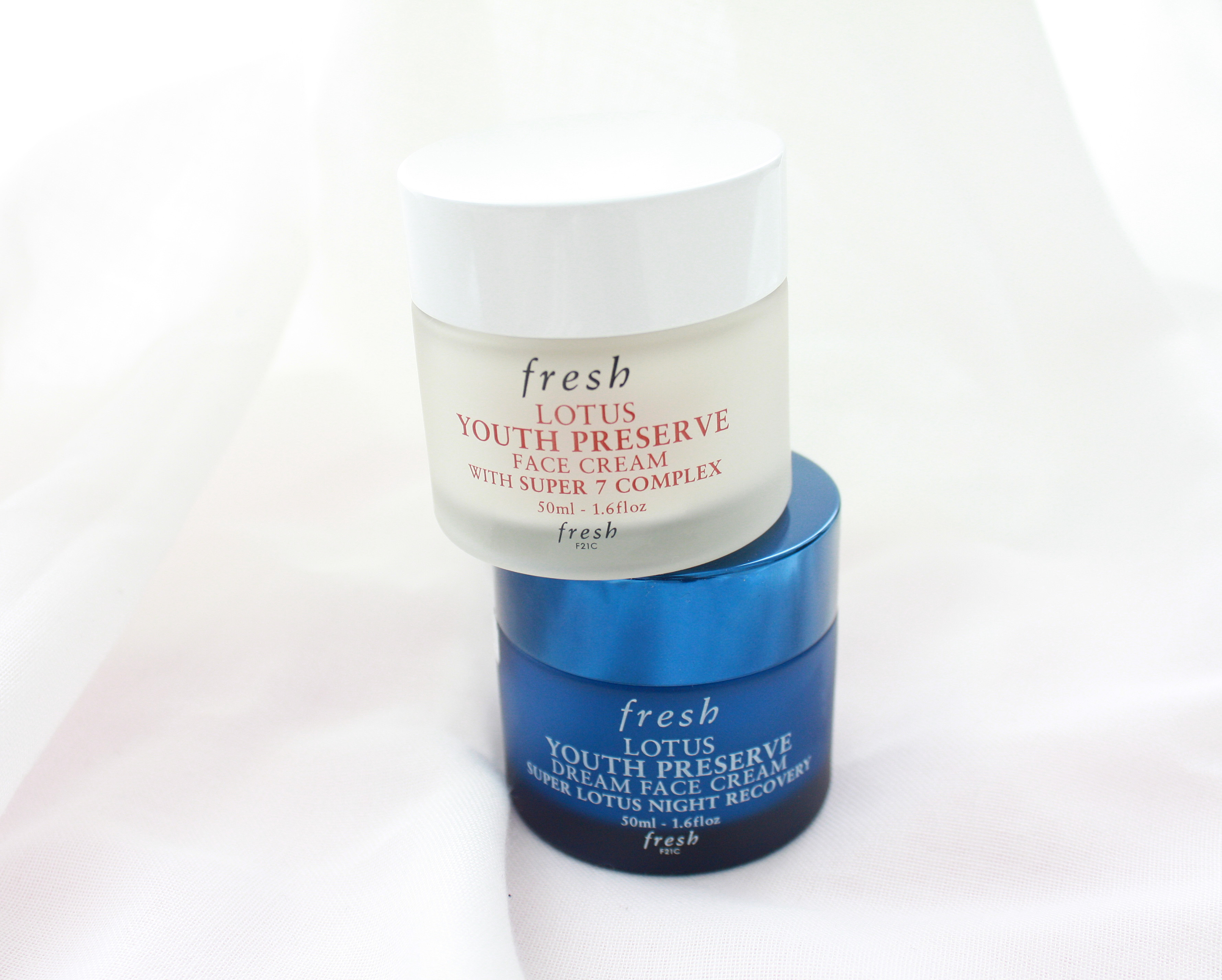 FRESH BEAUTY LOTUS YOUTH PRESERVE FACE CREAM AND DREAM NIGHT CREAM ...